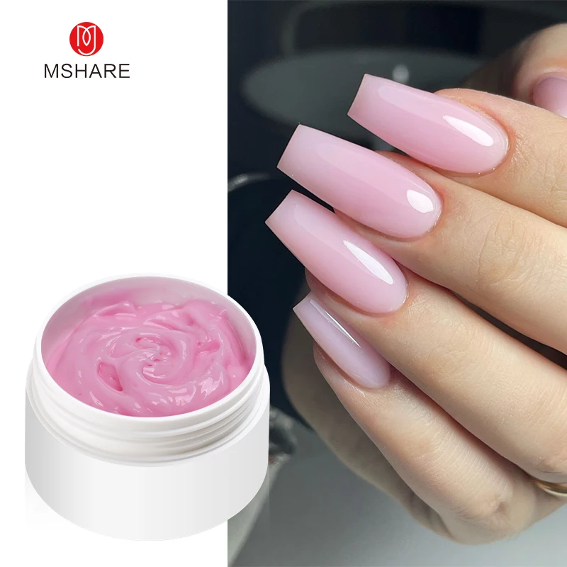 MSHARE Milky Pink Jelly Gel Builder Nails Nail Extension 50ml