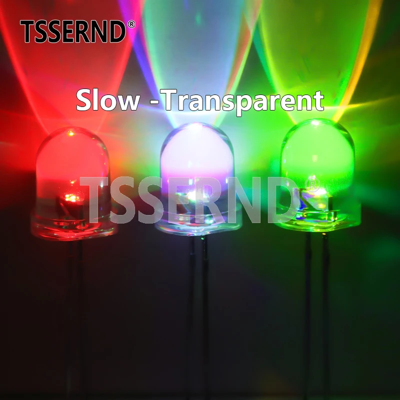 10pcs F8 8mm Fast / Slow RGB Flash Red Green Blue Rainbow Multi Color Flashing Light Emitting Diode Round LED DIY Kit