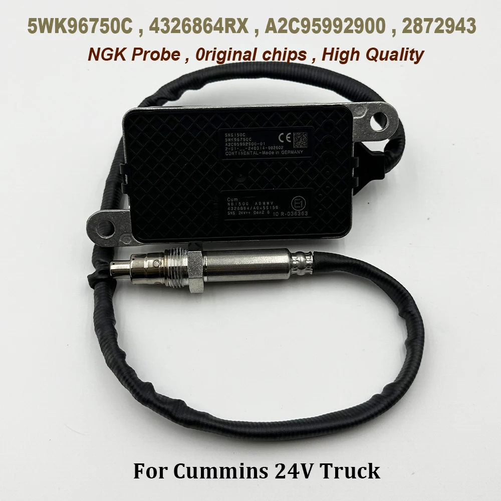 

For NGK Probe 5WK96750C 4326864 Nox Sensor A2C95992900 High Quality Chips Nitrogen Oxygen 2872943 1710806 for C-ummins 24V Truck