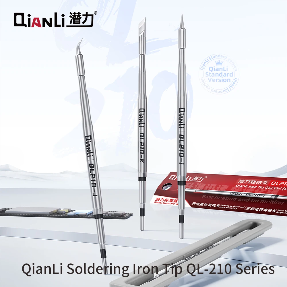 

QIANLI C210-I/J/K Soldering Iron Tips 210 Heating Core for Mobile Phone Motherboard CPU IC Rework Microsoldering Reapair Tool