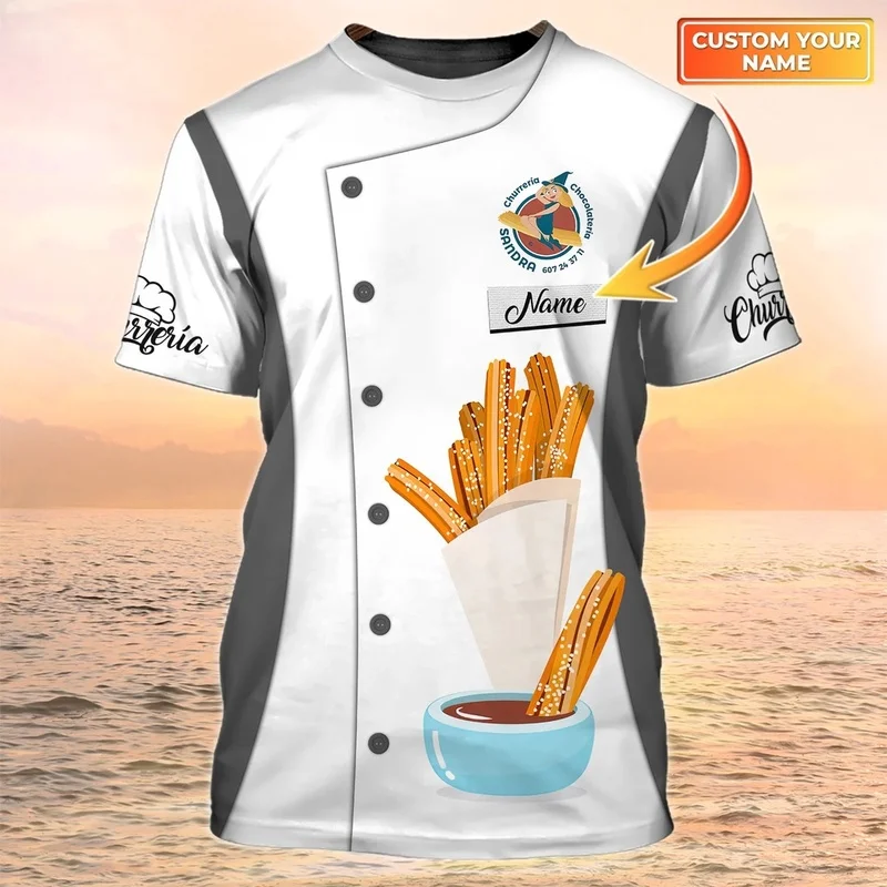 1 Piece Custom Your Picture  Newest Summer Men‘S T-Shirt Pastry Chef / Baker Custom Name 3D Printed T Shirt Unisex Casual Bakery