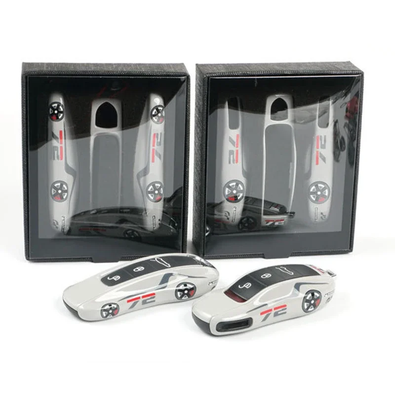 New No. 72 Racing Style Remote Key Cover Case Replace Fit For Porsche Cayenne Panamera Cayman Macan Boxster 971 9YA 718 911