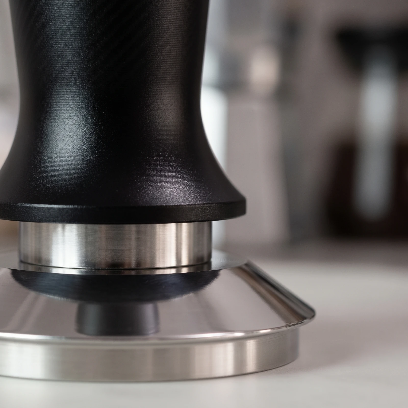 Espresso Tamper with Ridged Base Stainless Steel Espresso Tamper Level Tamping Hand-Held for Home Baristas