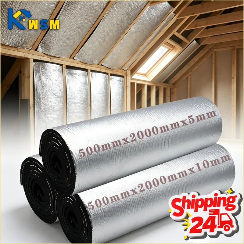 5/10MM Thermal Insulation Soundproof Mat Heat Barrier Foam Roll Home Wall Floor Door Acoustic Noise Reduction Warm Keeping Panel