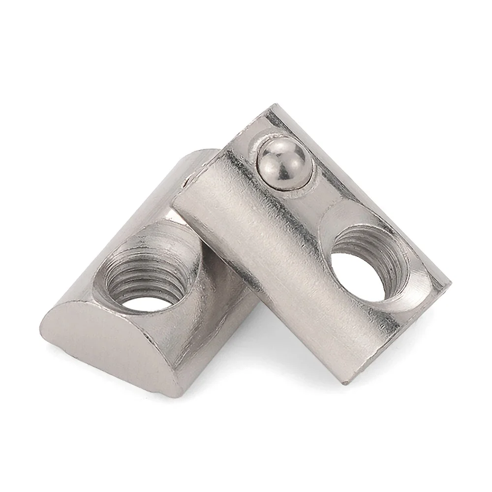 20Pcs M3 M4 M5 M6 M8 Spring Loaded T-Nut Roll-in T Spring Nut Block for 2020 3030 4040 4545 Aluminum Extrusion Profile