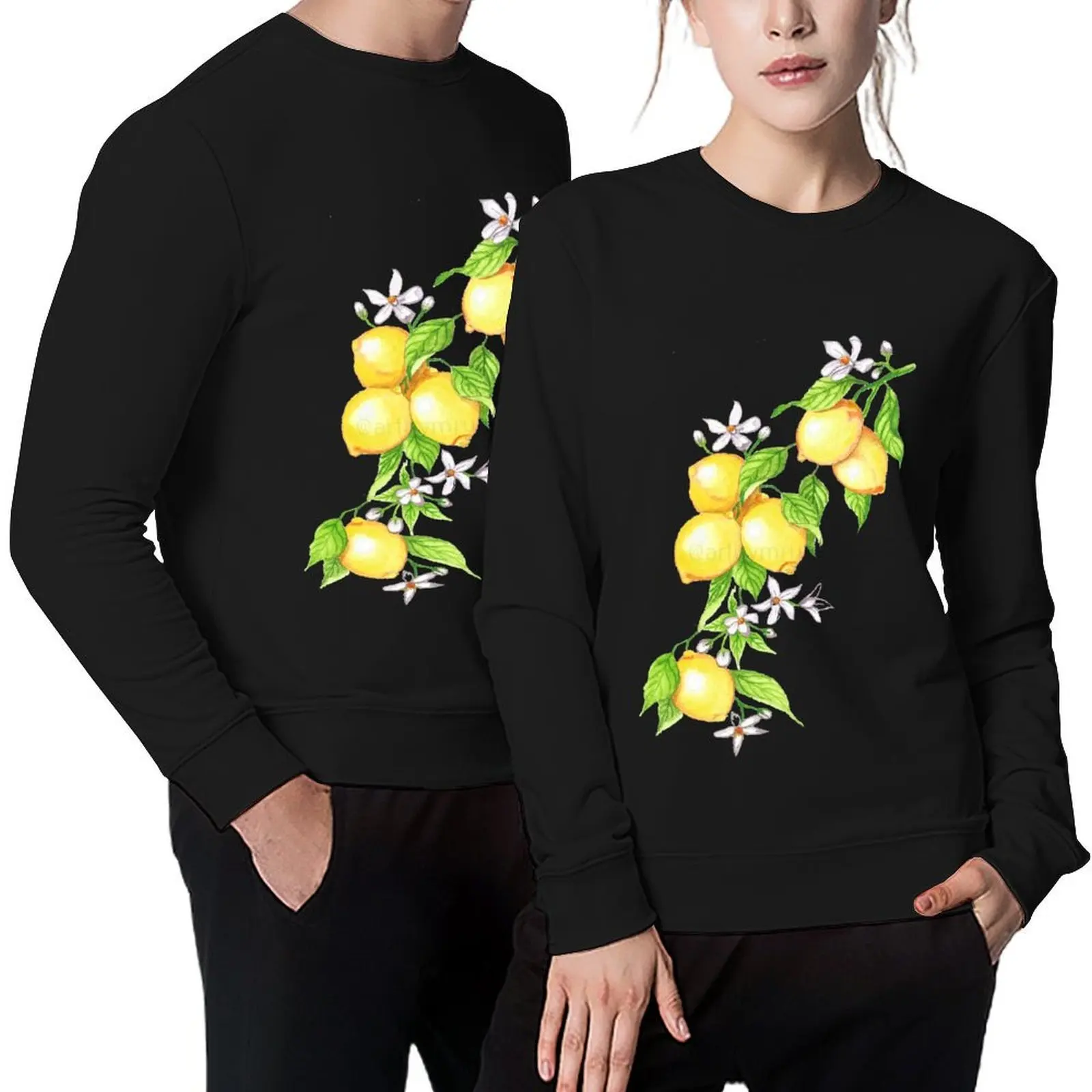 

Lemon branch. Pullover korean style clothes autumn new products graphic t shirts men men's autumn clothes aesthetic sweatshirts