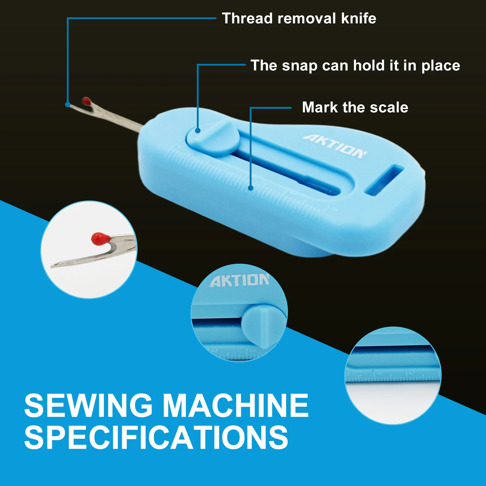 Magnetic Seam Guide with Seam Ripper, Upgraded 2-in-1 Multifunctional Adjustable Seam Guide Sewing Machine Accessories