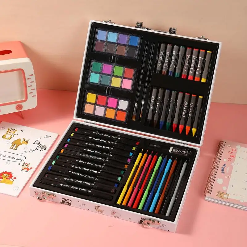 Kids Drawing Kit Professional DIY Drawing Pencils Coloring Set Case Portable Montessori Children Painting Sets Educational Toys