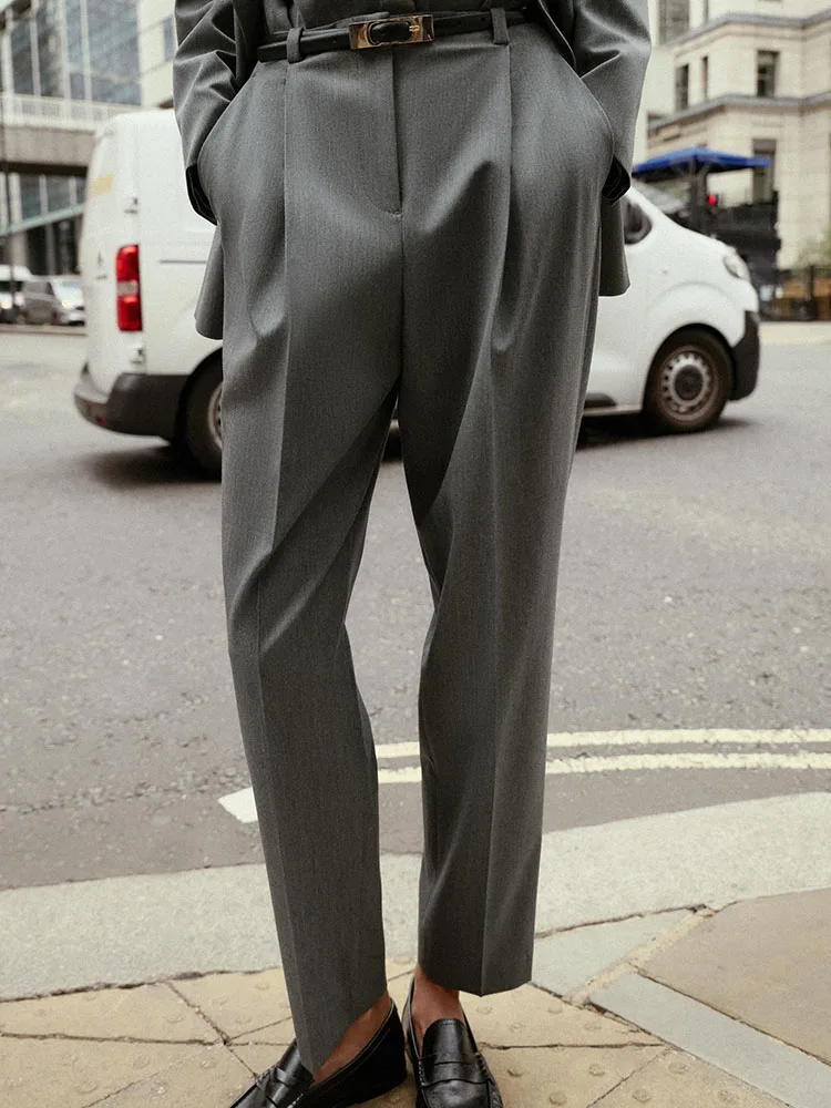 

Faionable Tailored Coat New Arrival Autumn 2025 Casual Long Pants Women's Clothing European Sle oulder Pads Double Button