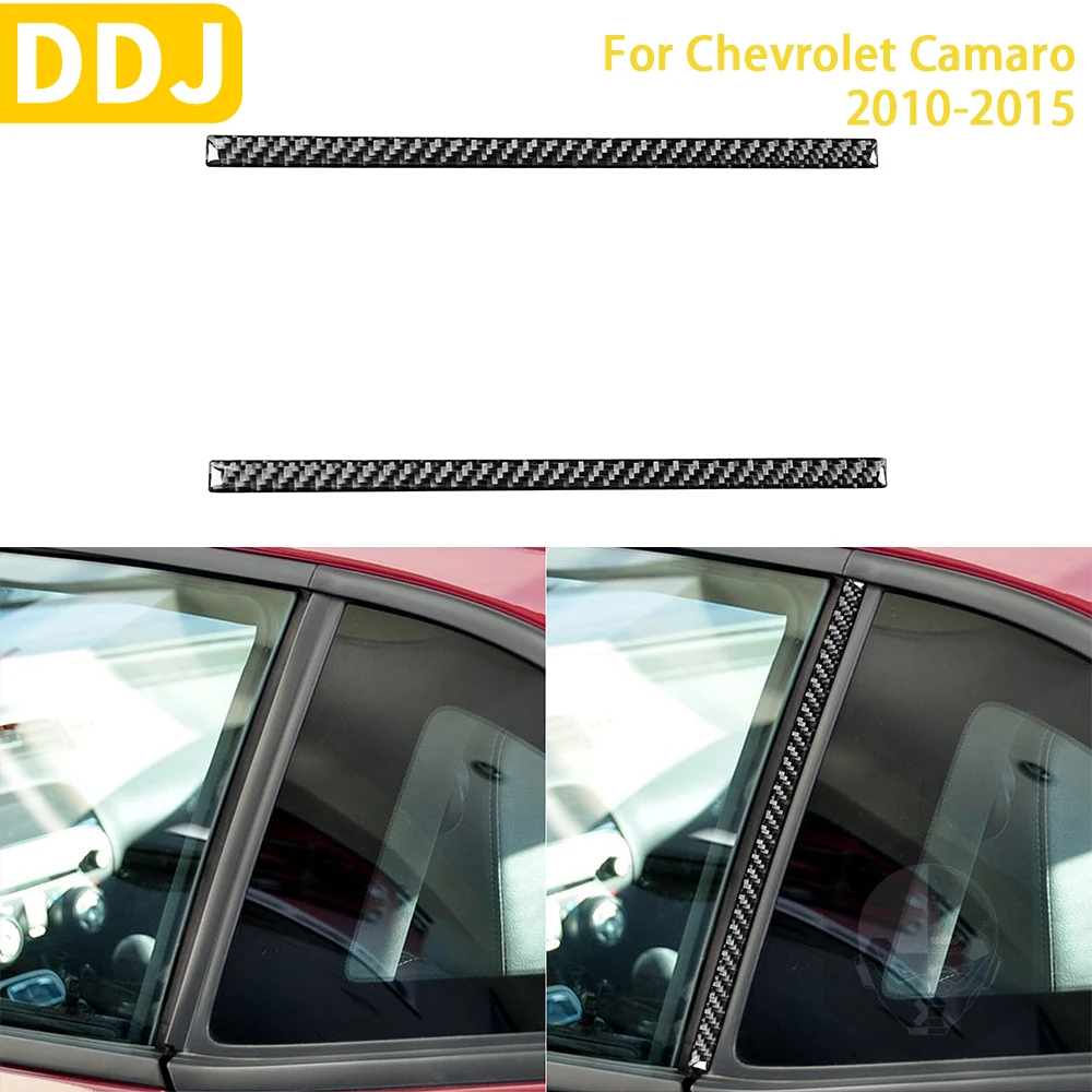 

For Chevrolet Camaro 2010-2015 Accessories Carbon Fiber Auto B-pillar Cover Strips Door Post Window Trim Decal Sticker