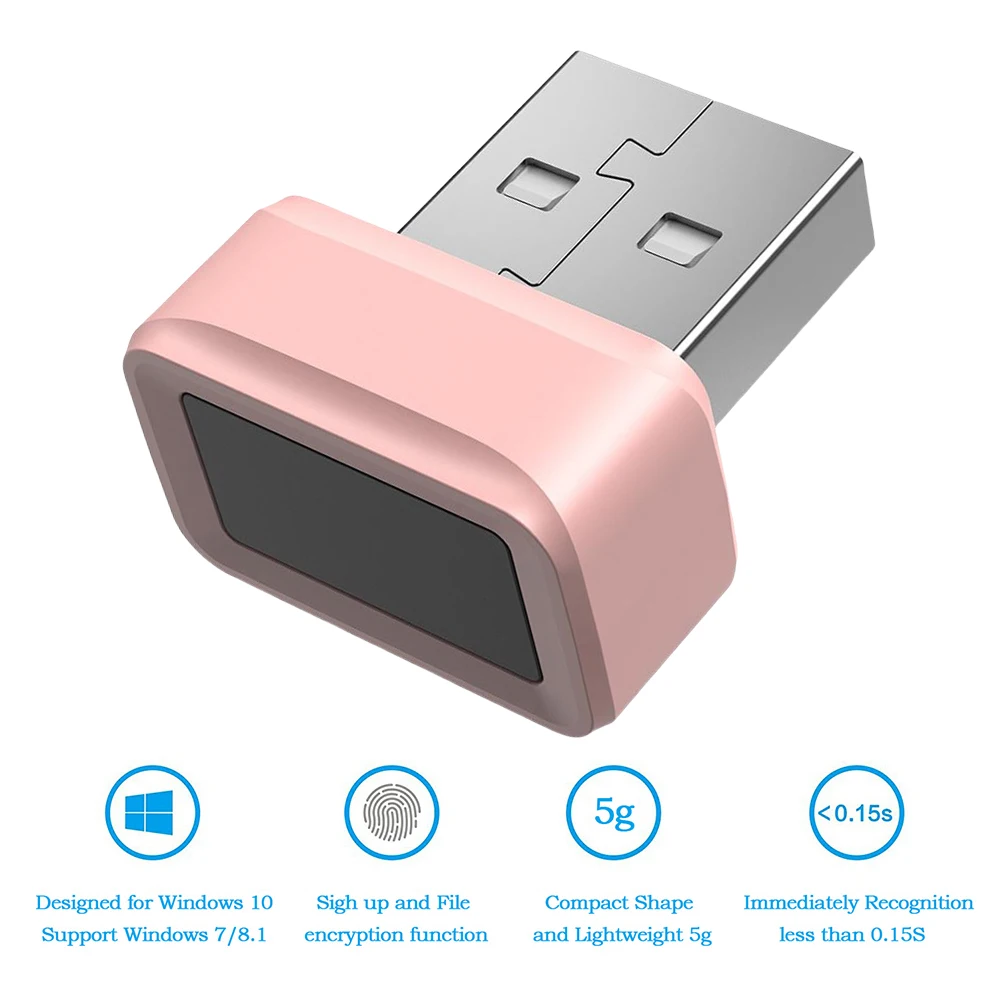 USB Fingerprint Key Reader Portable  Key Anti-Spoofing Windows Hello FIDO U2F Speedy Matching  Key for PC Laptop