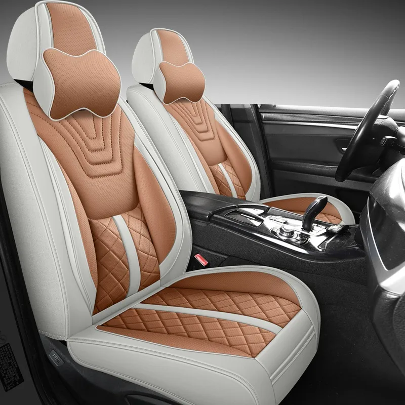 Full leather all-inclusive car seat cushion solid waist seat cushion four-season universal seat cover
