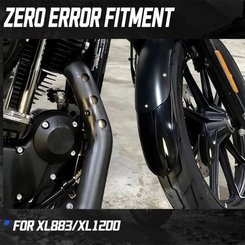 M76E Road Use Kotflügelverlängerung vorne für XL883 XL1200 Motorräder, glänzendes schwarzes ABS 30 Kantenverlängerung mit – Detail 8