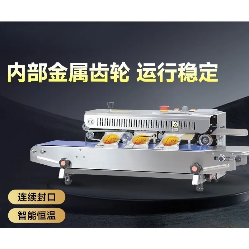 Commercial Automatic Bag Sealing Machine Small Factory Continuous Heat Sealer for Plastic Pouches Food Tea Aluminum Foil