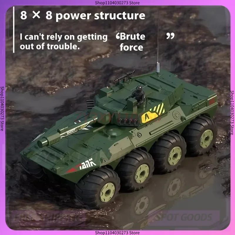 Réservoir télécommandé RC pour adultes – Véhicule blindé anfibieux avec modèle de jouet d'accélération proportionnelle complète