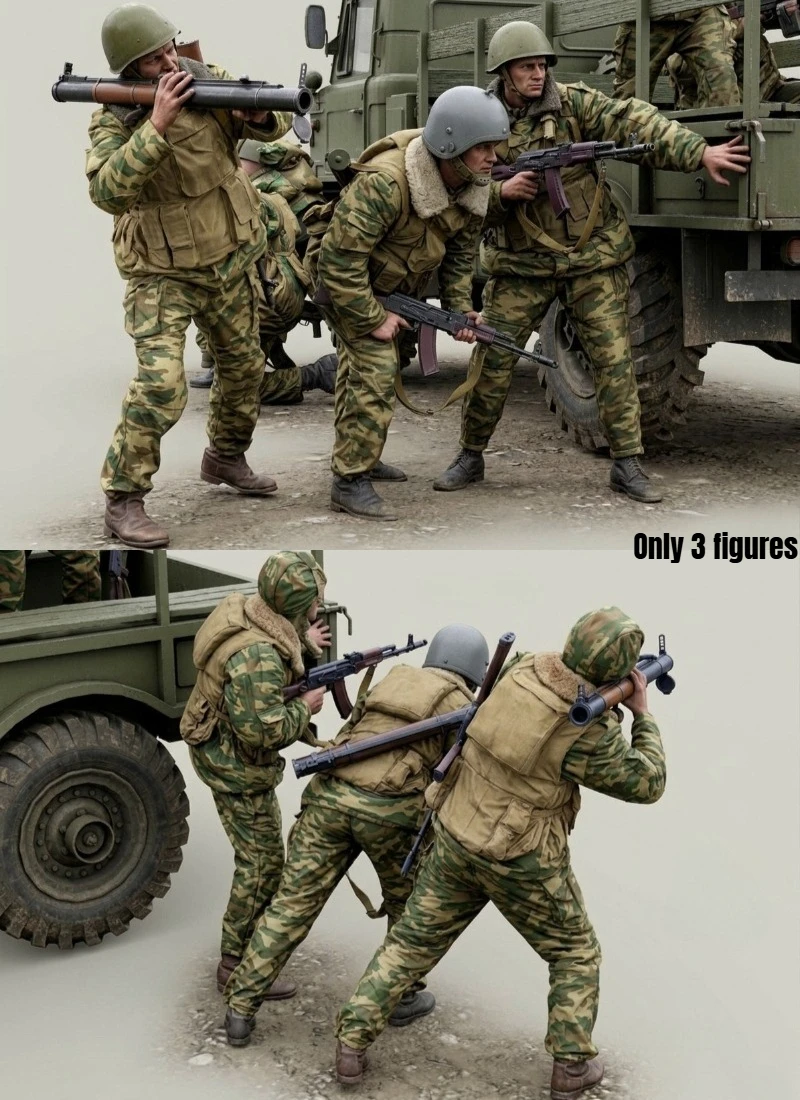 Image of 1/16 Maßstab: Druckguss-Harz-Figurenmodellbausatz, russische Innentruppen, die den Feind im Visier nennen (ohne LKW), unmontiert, unbemalt