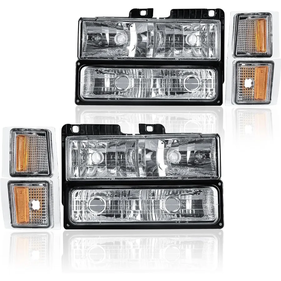 

Headlight Assembly Compatible with 19951999 Chevy GMC C K Silverado Tahoe Suburban C10 Fit 19942002 C1500 C2500 C3500 Fit 19942
