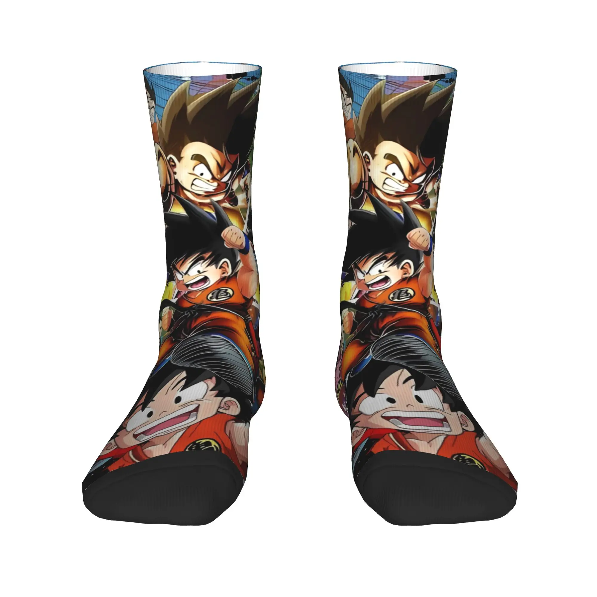 Goku With Child D-Dragon B-Ball Stockings  Graphic Casual Socks Winter Anti-Slip Socks Men's Outdoor Comfortable Socks