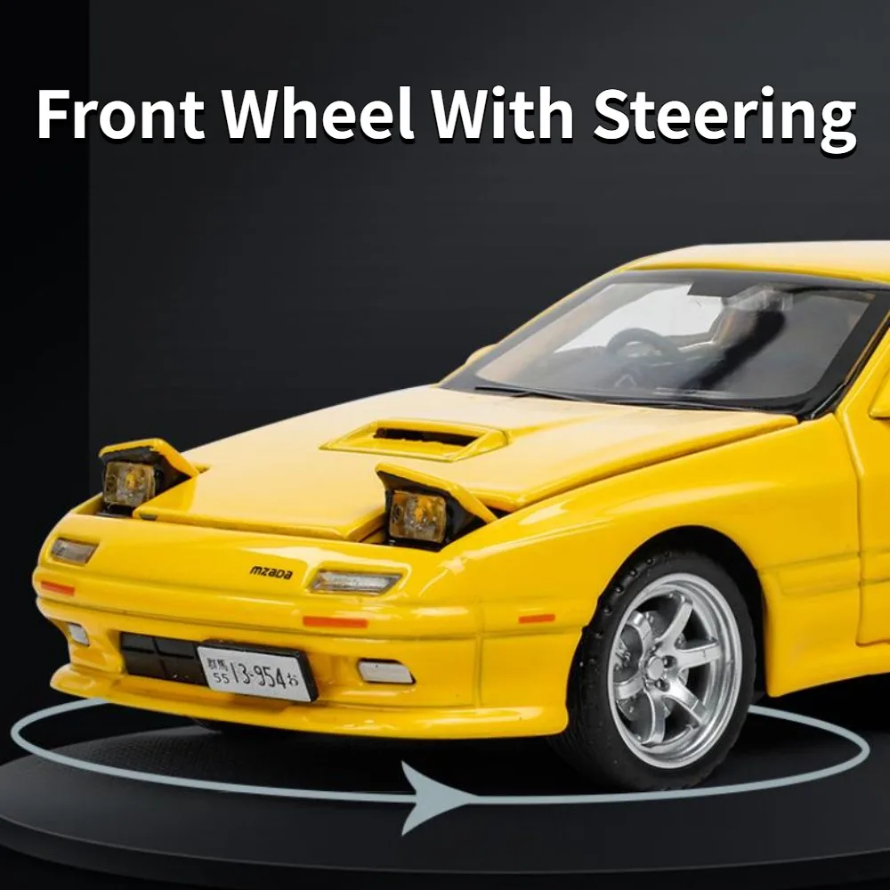 1/32 Bilancia RX7 Giocattoli In Lega Modello di Auto Fonde Sotto Pressione Modello di Veicolo con Tirare Indietro Suono Auto Sportiva per I Regali di Compleanno Del Bambino