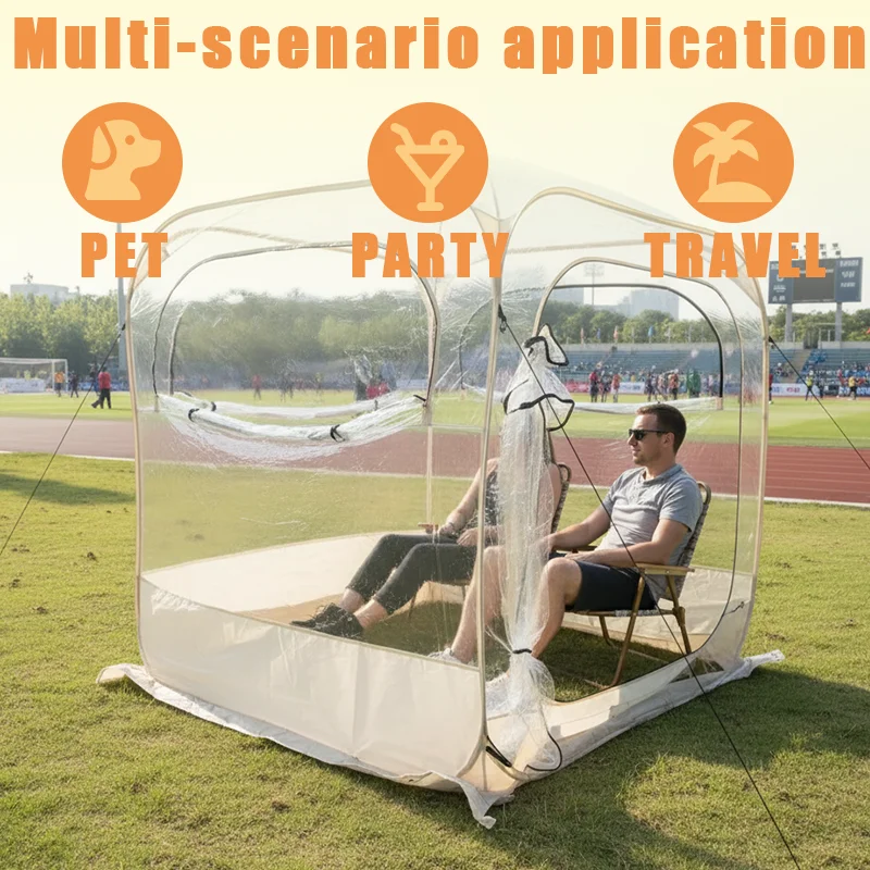 Portable Pop-Up Bubble Tent Transparent Windproof Cold-Resistant Outdoor Shelter for Sports Viewing Garden Fishing