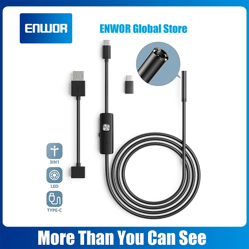 Industrail Borescope Camera Micro USB Tpye-c 5.5MM 7MM Mini Lens Pipe Inspection Endoscope 6LED Waterproof for Android Phone PC