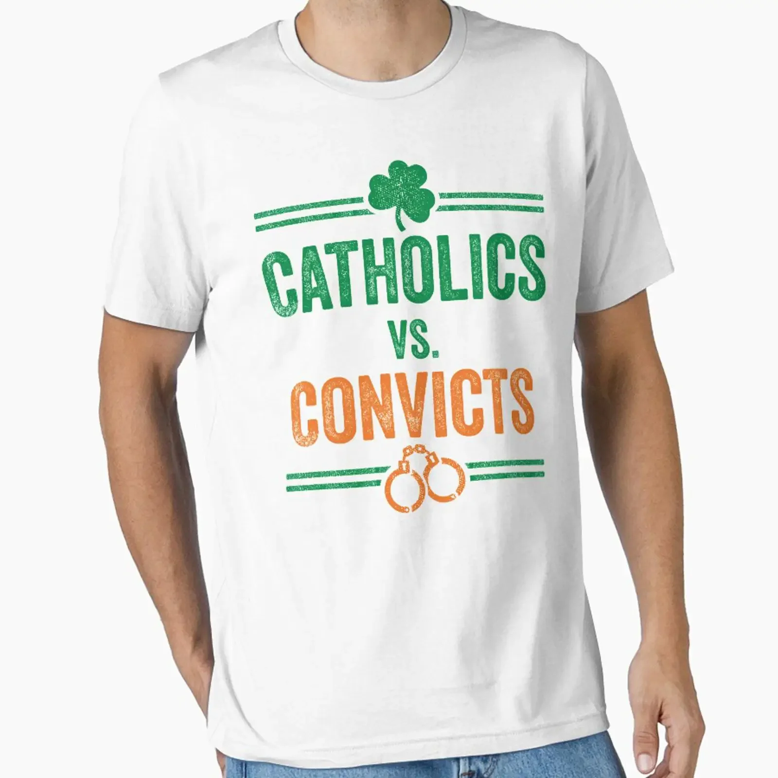 Catholics vs Convicts Essential T Shirt vintage Washed streetwear Stretched Comfortable Casual Soft Breathable homme