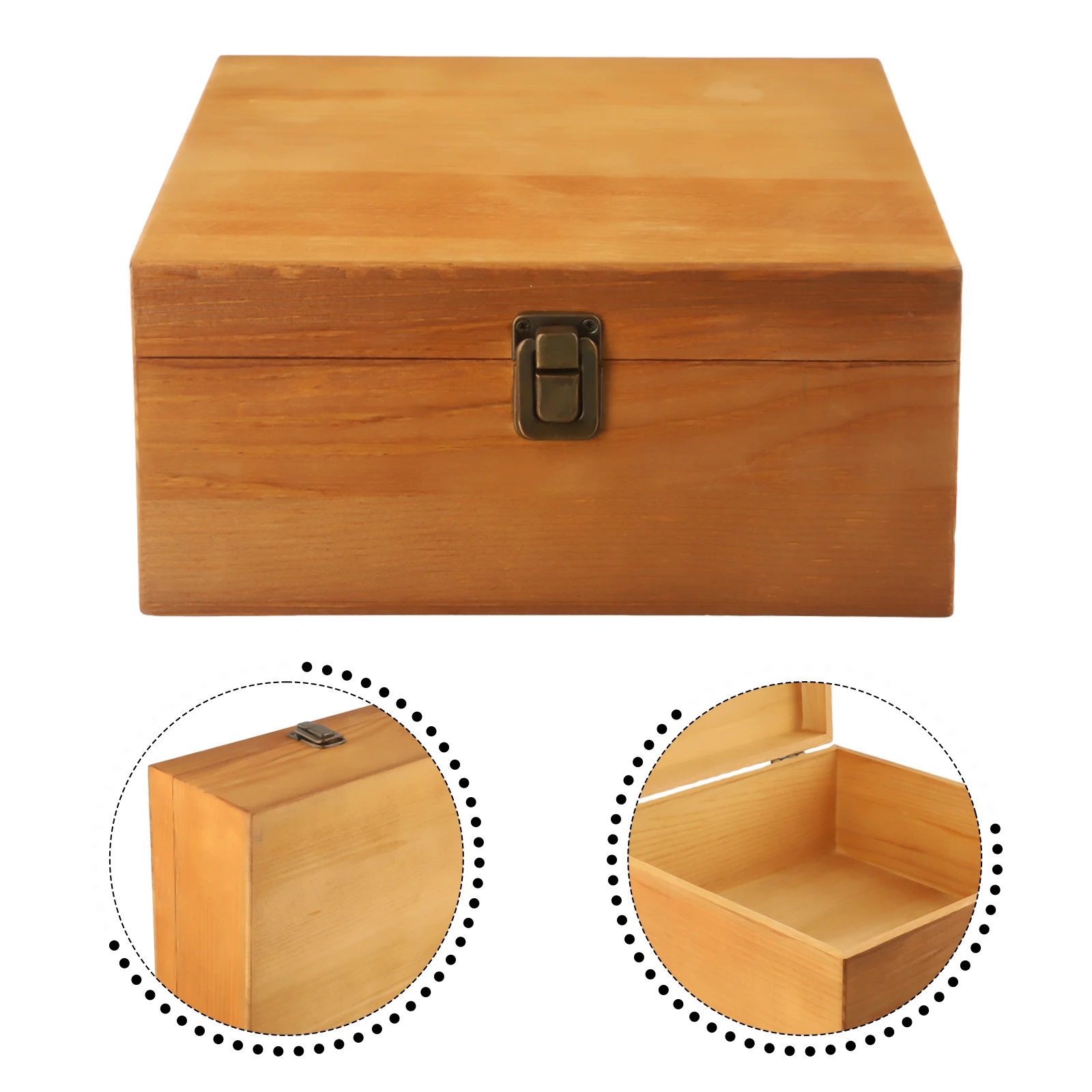 Case Wooden Storage Box Household Box Burr-Free Solid Craft Handmade Large Capacity Multiple Sizes Rectangular