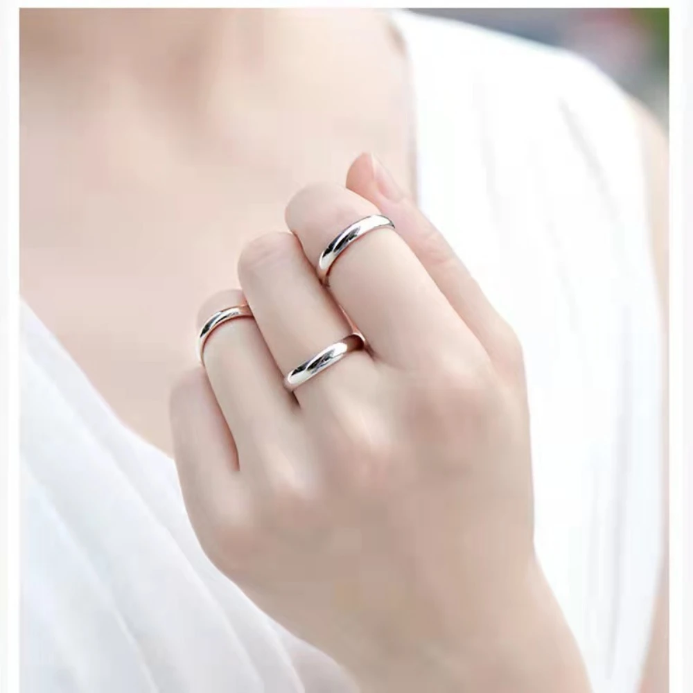 20Pcs/Lot Fashion Simple Smooth Frosted Bevel Stainless Steel Rings Jewelry For Women Men Party Gift Mix Color