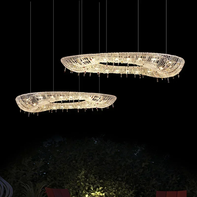 Luxury crystal chandeliers alien Luster designer Modern villa lobby decorative lighting custom color sizes