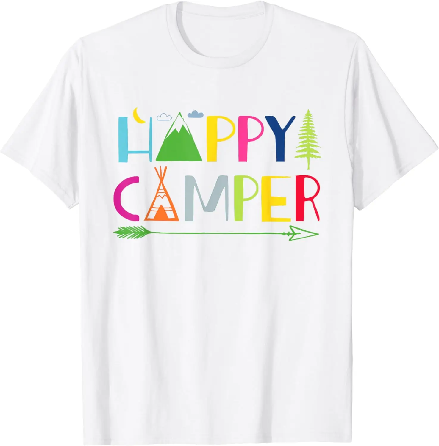 Arrow Camper Happy Summer Camp Camping Gift Men Women Kids T-Shirt Funny Birthday Gift Shirts Graphic T Shirts Streetwear