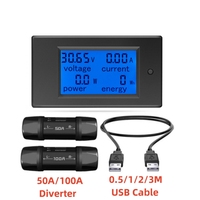 PZEM-051 DC 6.5-100V 50A 100A Battery Tester Digital display Voltmeter Ammeter Power And Electricity Meter Multimeter