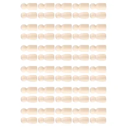 60 Pcs Little Wooden Man Unfinished Crafts Painting Dolls DIY Peg Child Desktop