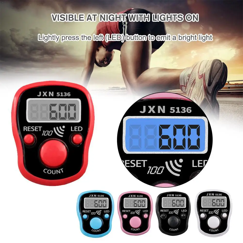 Mini Finger Counter LCD Electric Digital Display With Light Tally Counter Stitch Marker Sewing Knitting Weave Buddha Pray Soccer