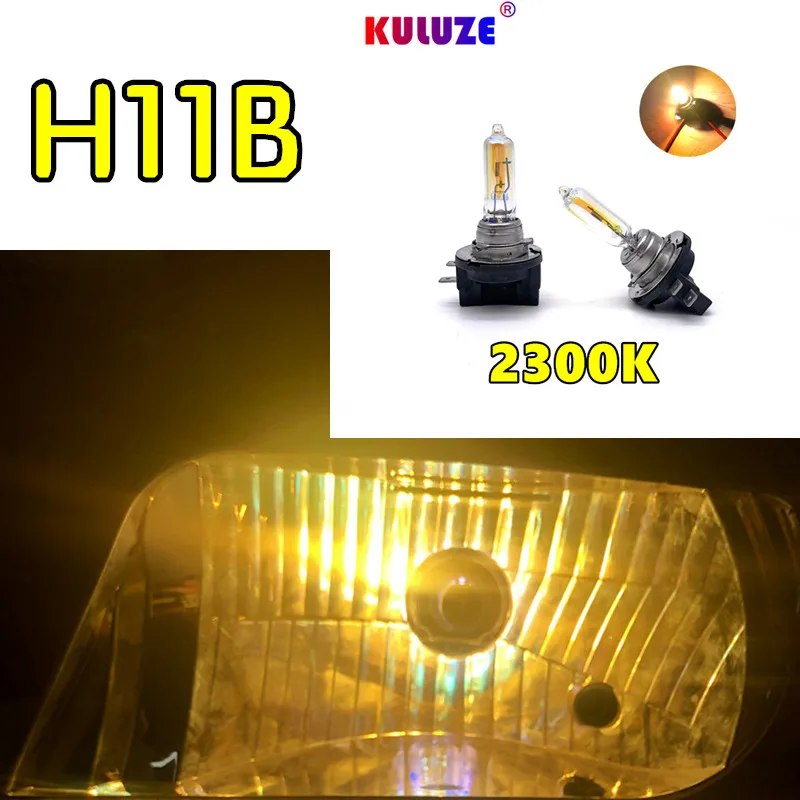 

KULUZE 2 Pcs H11B 12V55W Headlamp 2300K PGJY19-2 Halogen Lamp Replace Upgrade Super Yellow Rain And Fog Proof Light Car Bulbs