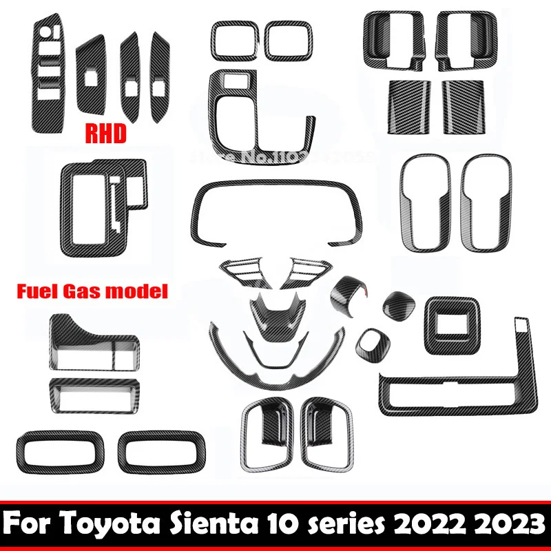 

For Toyota sienta 10 seris 2022 2023 GAS Hybrid interior accessories door handle bowl window rise switch gear shift panle cover