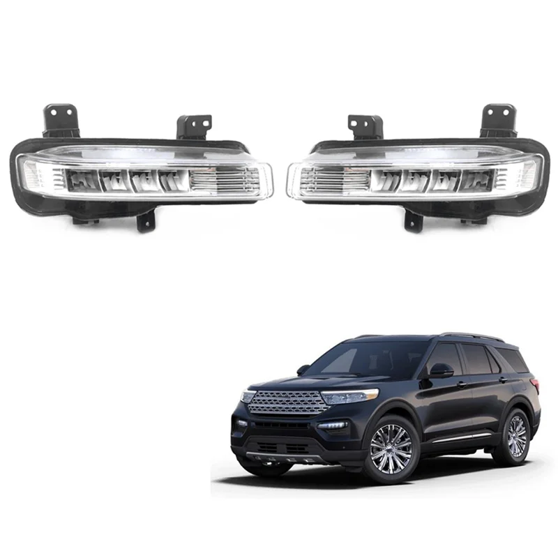 ไฟ LED ด้านหน้าซ้ายรถไฟตัดหมอก Ford Explorer 2020 2021 2022โคมไฟสำหรับขับขี่อัตโนมัติไฟวิ่งกลางวันกันชน