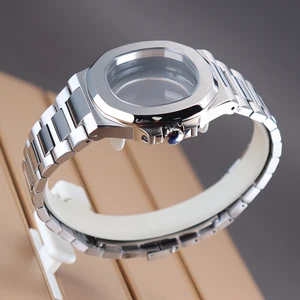 40 -mm -Gehäuse Fall Armband Teile Glaskristall Saphir für modifizierte Nautilus Seiko NH34 NH35 NH36 DWaterfestes wasserdicht 316 Stahl 6 Hauptverkaufsglas Saphir für Seiko - №4