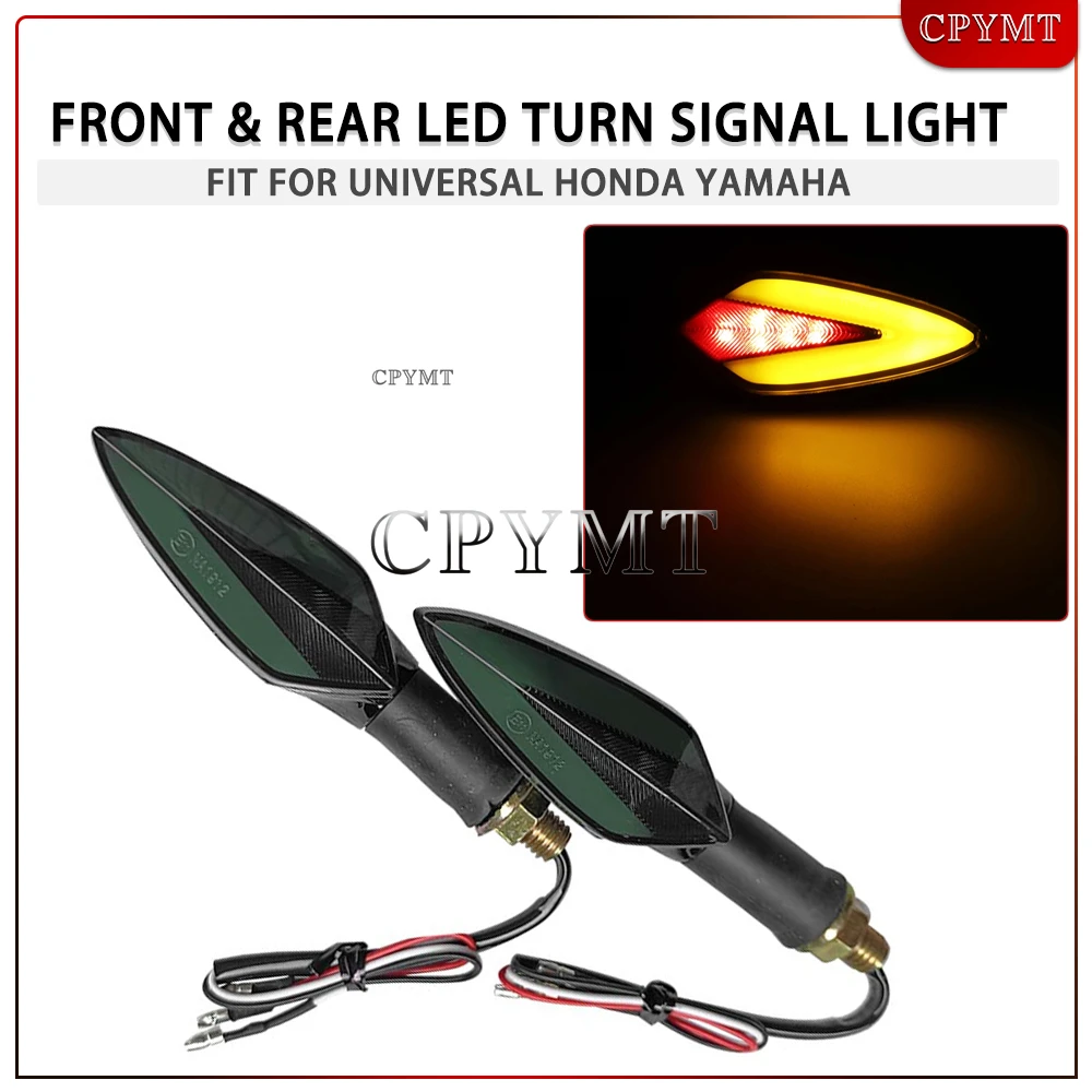 

2pcs Universal Motorcycle Front & Rear LED Turn Signal Light Flasher Lamp Indicator Blinker Light Fit for Honda Yamaha YZF R1