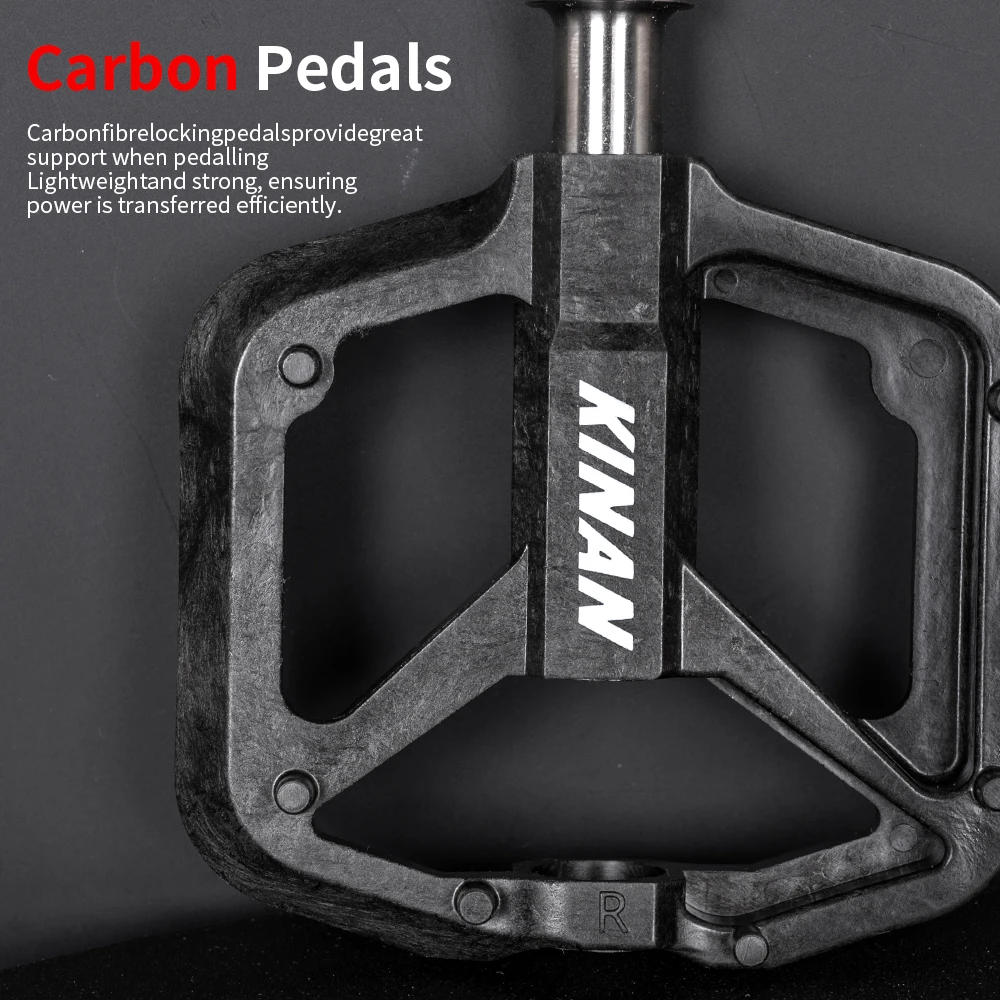 

Bicycle Carbon Pedals 4 Bearings 141G Ultralight Titanium Axis with 12 Screws For Road Bikes MTB Winter Cycling Accessories