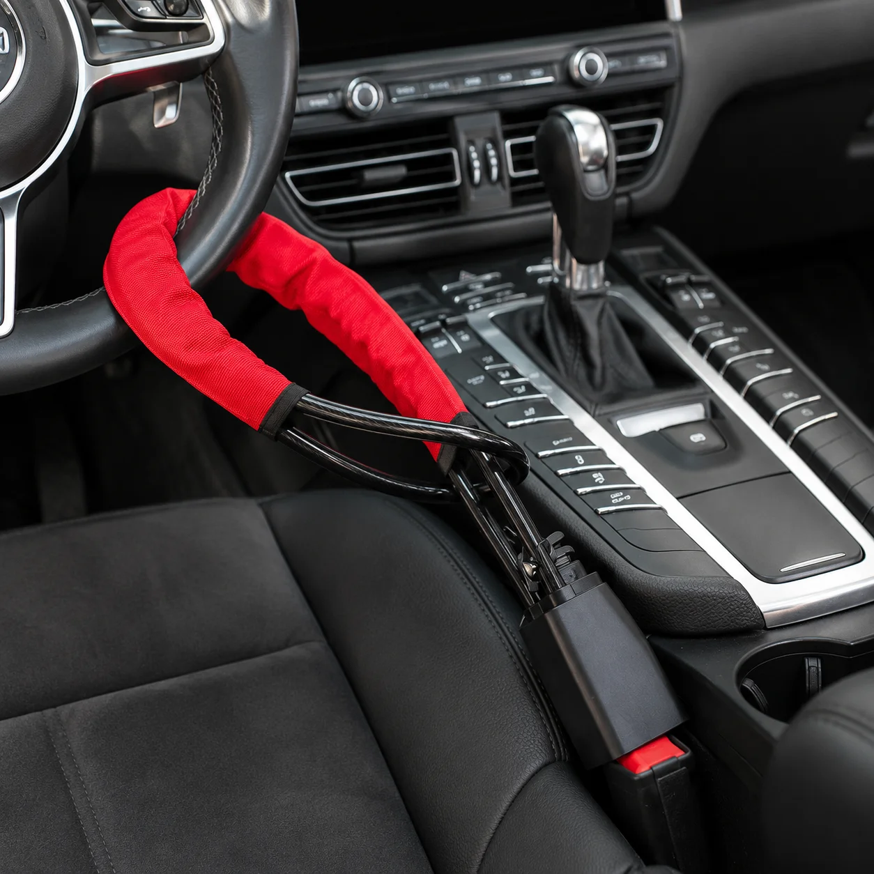 Vehicle Steering Wheel Lock Car Security Anti Theft Lock Durable Cable Protection Device For Sedan SUV Outdoor Parking Accessory