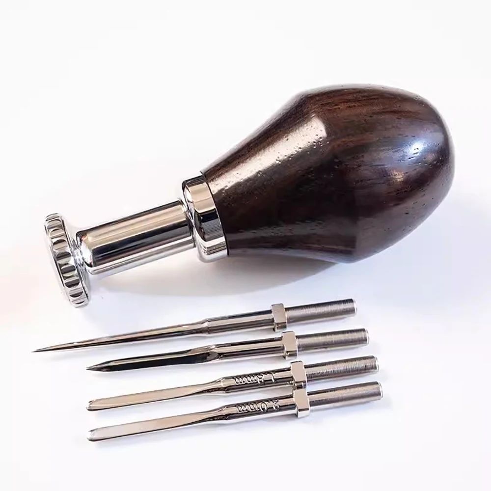 Leather Stitching Awl DIY Leathercraft Diamond/Round/French Style Shape Hole Punching Tool