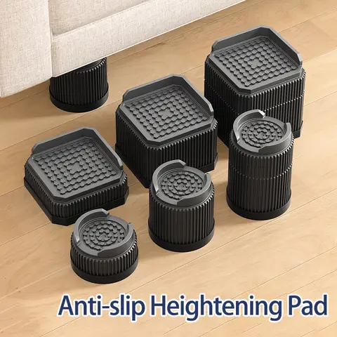 Stackable Square Furniture Risers, Suitable For Protecting Sofa, Table, Chair Legs, With High Load-Bearing And Triple Anti-Slip