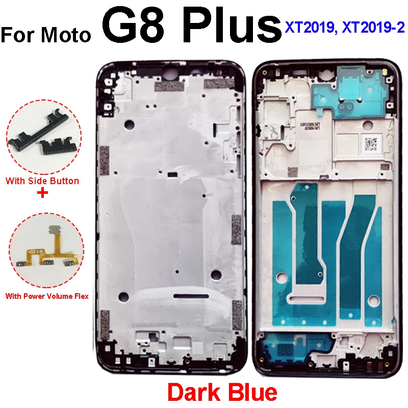 Middle Frame Housing For Motorola Moto G8 G8 Plus G8 Play G8 Power Lite Rear Middle Frame LCD Front Bezel Cover Replacement