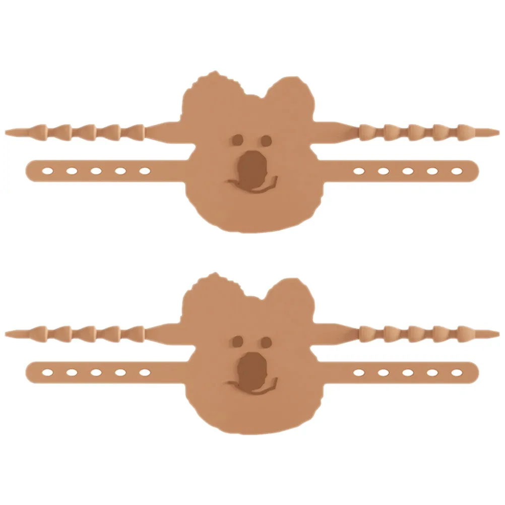 

2pcs Silent Coffee Bear Bumpers Quiet Closer Door Lock Cover Door Slam Preventer Nursery Bedroom Anti Slam Latch Cover