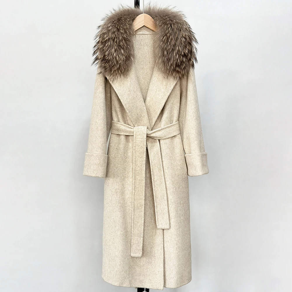 

Winter Coat Female Wool & Blends Coats Ladies Wool Coats with Real Fur Trim Vintage Style Clothes Women's Winter Jacket 2025