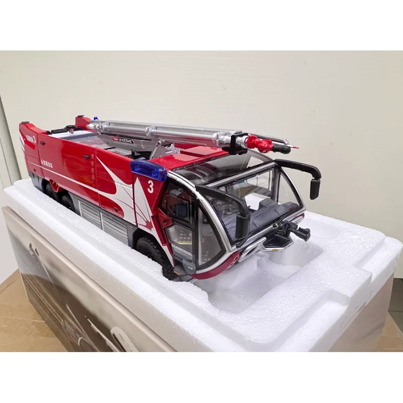 Diecast escala 1:43 COBRA 3 aeropuerto espuma principal motor de bomberos aleación modelo de coche colección adornos de recuerdo regalo de exhibición