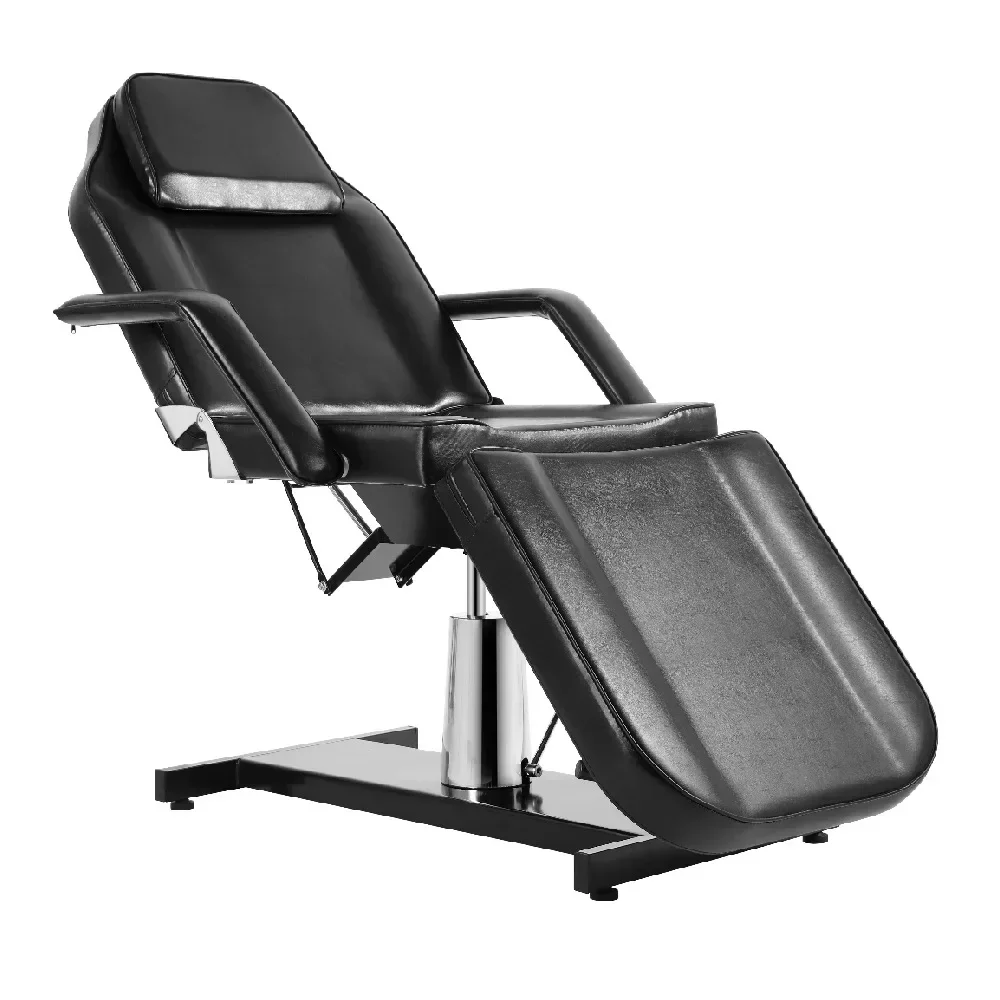 

Brand New Commercial Salon Furniture Hydraulic Tattoo Black Beauty Bed 3 Section Facial Chair 360 Degree Rotary Massage Table Wh