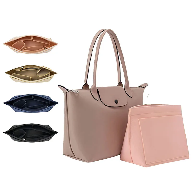 Borsa con inserto in feltro adatta per borsa Longchamp Borsa con fodera Borsa per trucco in tessuto di feltro Supporto da viaggio Borsa con inserto portatile Organizzatore
