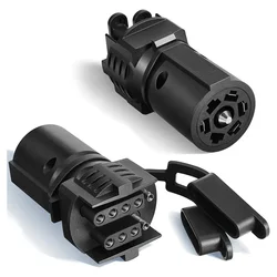 Adaptadores de enchufe para remolque, Conector de 7 pines a 4 y 5 hojas planas para enganche de remolque, resistente a la intemperie