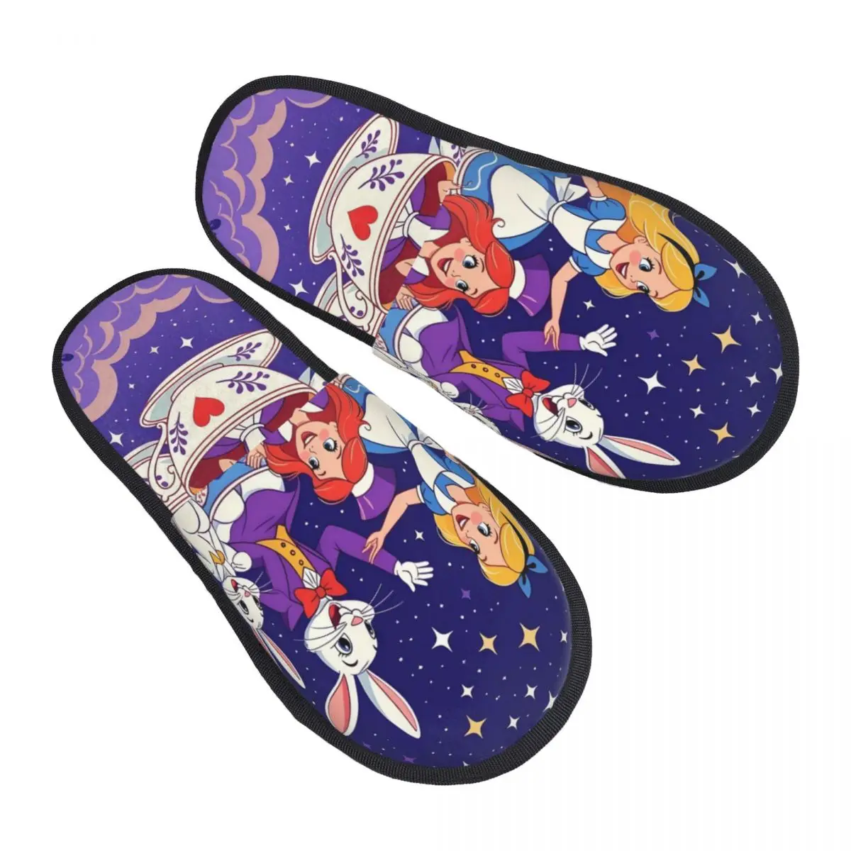 

Custom Print Women Alice In Wonderland House Shoes Slippers Cozy Warm Anime Memory Foam Fluffy Slipper Indoor Outdoor Shoes